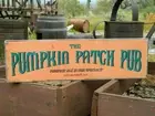 Distressed Primitive Halloween Country Wood Sign - Pumpkin Patch Pub 6" x 20"