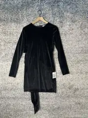 TopShop Knot Wrap Velvet Open Back Mini Dress Black Womens Size 8-10