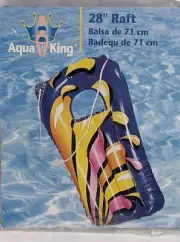 Inflatable Pool Water Raft 28" Blue Yellow Pink Splash Aqua King 2002 NIP