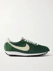 [Nike] Nike - Ld-1000 Leather And Brushed Suede-trimmed Mesh Sneakers - Army green - US5 US5 Green