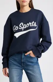 Favorite Daughter Go Sports Sweatshirt in Dark Navy at Nordstrom, Size Large