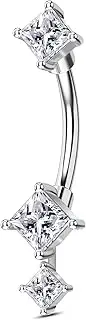 [Agrewd] Minimalist Rook Eyebrow Piercing Jewellery Gold Silver 16G Belly Button Bars Stainless Steel 6mm/8mm Curved Barbell