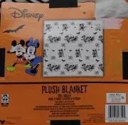 Disney Halloween Soft Plush Mickey & Minnie Mouse Spiders & Bats Blanket 90x90