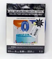 Creative Converting Self-Inflating Balloon Cake Toppper Blue 0, 1 Count