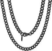 ChainsPro Men Chunky Miami Cuban Chain Necklace, Custom Available, 4.8/6/10/14mm Width, 18/20/22/24/26/28/30inch Length, Gold Plated/Stainless Steel/Black-with Gift Box