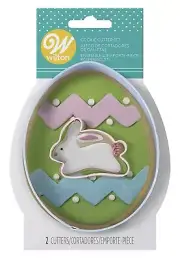 Wilton Spring Easter Egg Jumping Bunny Rabbit Cookie Cutter Set Baker Decorating
