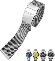 [KAVJU] 316L Stainless Steel 22mm 24mm Watch Band Fit for Breitling Superocean Heritage Solid Metal Bracelets Mesh Woven Strap