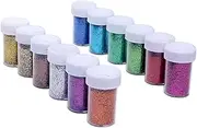 Beatifufu DIY Craft Supplies 12 Bottles Nail Art Glitter Pigment Mica Powder Set