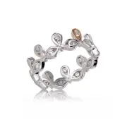 Clogau Silver Ring Size N1/2 US 7 Welsh 10ct Rose Gold Topaz Royal Crown
