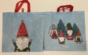 Tesco Gonk Gnome Christmas Tote Bag Tree Snow Flake Heart Blue 2022 Holiday New