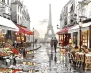 DIY Painting by Number, Paint By Number Kits – Eiffel Tower Street View 16 x 20