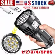 Super Bright 12000000LM Torch 8 LED Flashlight USB Rechargeable Tactical lights