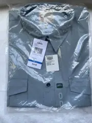 Cabelas Safari Series Shirt Men’s Size XL Tall Short Sleeve Shirt Stone Blue