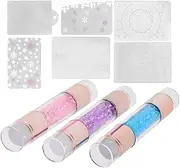 Healeved Nail Art Stamping Tool Kit Acrylic Double-headed for Manicure Random Color