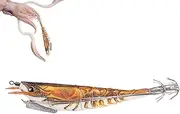 Squid Jig - Glow in The Dark Fishing Lures - Glow in The Dark Hooks Floating Realistic Bait for Trolling Surf Shore Water Dark Conditions