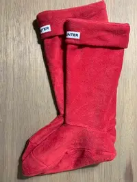 在飛比找Yahoo!奇摩拍賣優惠-【精品】HUNTER 雨鞋高筒靴襪子 Size M 紅色