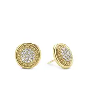 Lagos 18K Gold & Ceramic Meridian Diamond Stud Earrings