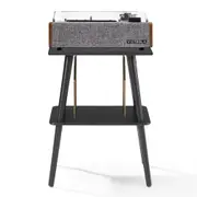 Victrola Eastwood II Turntable - Walnut + Entertainment Stand Bundle - Black
