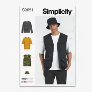 Men's Cozy Knitwear Kit: Top, Vest & Hat - Multicolor, Sizes 44-52 (Code S9651)