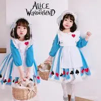 在飛比找蝦皮購物優惠-兒童愛麗絲公主裙Alice cos服萬聖節愛麗絲女僕裝舞臺表