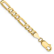 14K Yellow Gold 7 inch 4.75mm Flat Figaro with Lobster Clasp Bracelet
