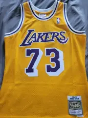 100% Authentic Dennis Rodman Los Angeles Lakers Home Swingman Jersey Throwback M