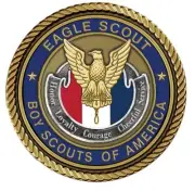 Eagle Scout Medallion for Box Cremation Urn/Flag Case - 2 Inch Diameter