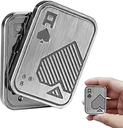 EDC Fidget Toys, Metal Fidget Slider, Desk Toy for Men, Poker Push Card, Cool Haptic Coin Office Clicker, Anxiety Autism ADHD Gifts for Adults Teens