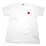 PLAY Comme Des Garcons Invader White Heart T-Shirt Japan AZ-T321 Womens Medium