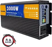 1500W/3000W(Peak) Pure Sine Wave Car Power Inverter 12V-72V DC to 120V/220V AC with LCD Display, Solar Power Inverter for Car Home Laptop Truck,12V to 110V