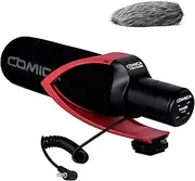 comica Camera Microphone CVM-V30 PRO Shotgun Video Microphone with 3.5mm Interface,Interview VideoMic for Canon Nikon Sony Panasonic Fuji Olympus DSLR Camcorder for YouTube Vlogging Facebook(RED)