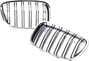 Front Bumper Hood Kidney Grille Glossy Black Double Slat Grill Compatible For BMW F07 5 Series M5 GT 520 528 530 535 550 2010-2017(Dual Chrome Black)