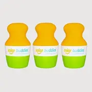 Triple Green Pack Solar Buddies Refillable Roll-On Sponge Applicator for Kids, Adults, Families - Travel Size Holds 100ml, Friendly for Sunscreen, Suncream and Lotions