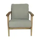 ATTICUS LIGHT GREY CANVAS ARMCHAIR LOUNGE CHAIR EASY CHAIR SOLID OAK FRAME