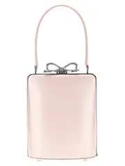 [Self Portrait] Self Portrait-Pink Leather Mini Bow Borse A Mano Rosa-Donna OS Pink