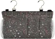 GuoChe Bedside Caddy Bed Organizer Merry Christmas Holiday Retro Bed Hanging Bag for Bunk/Hospital Beds,