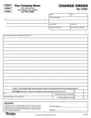 Custom Change Order Invoice Form / 2 or 3 Part Carbonless - 8.5 x 11 - TMG142