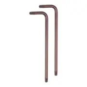 2pcs T15 Long Arm Tamper Proof Torx Wrench Star Keys S2 Steel