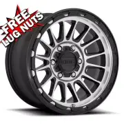 17 inch 17x8 KMC KM542 Impact Black Machined wheels rims 5x4.25 5x108 +38 (for: Volvo)