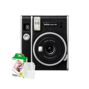 【FUJIFILM 富士】instax mini 40 拍立得相機 原廠公司貨(20張底片透明保護套20入組合)