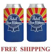 PABST BLUE RIBBON 2 PBR 16oz PINT BEER CAN WRAP COOLERS KOOZIE COOLIE HUGGIE NEW