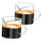 Espresso Cups Set of 2 Unique Espresso Shot Glass 4oz Double Spouts Cups
