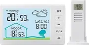 Timloon Wireless Weather Stations Indoor Outdoor Temperature Humidity Monitor with 30m-100m Range Remote Sensor, Weather Forecast, Time, Calendar, Alarm, Backlight for Home, School, Greenhouse