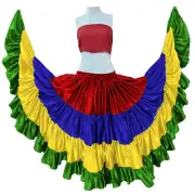 Mauritius Country satin 25 yard multi color Belly Dance wear Skirt S31