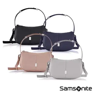 【Samsonite 新秀麗】UP-LINE 時尚優雅輕量尼龍女性背提兩用新月型斜肩包(多色可選)