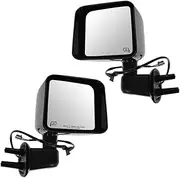2 Pieces Compatible for Jeep Wrangler JK 2007-2014 2015-2017 Towing Mirrors Folding Power Heated Signal Light Side Mirror(07-14 Power Heated)