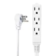 Flat Multiple Outlet Extension Cord 8 Ft for Indoor Use by - Ul-Listed 3-Prong