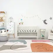 Abstract Contemporary Kids Floor Rug Modern Carpet Soft Area Rug Bedroom Floor (160 cm x 230 cm)