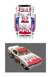 Don the Snake Prudhomme Hotwheels Cuda decal 1/64 scale AFX Tyco Autoworld