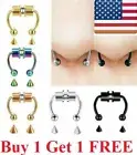 2xMagnetic Non-Piercing Nose Rings Fake Septum Segment Helix Club Clickers Punk